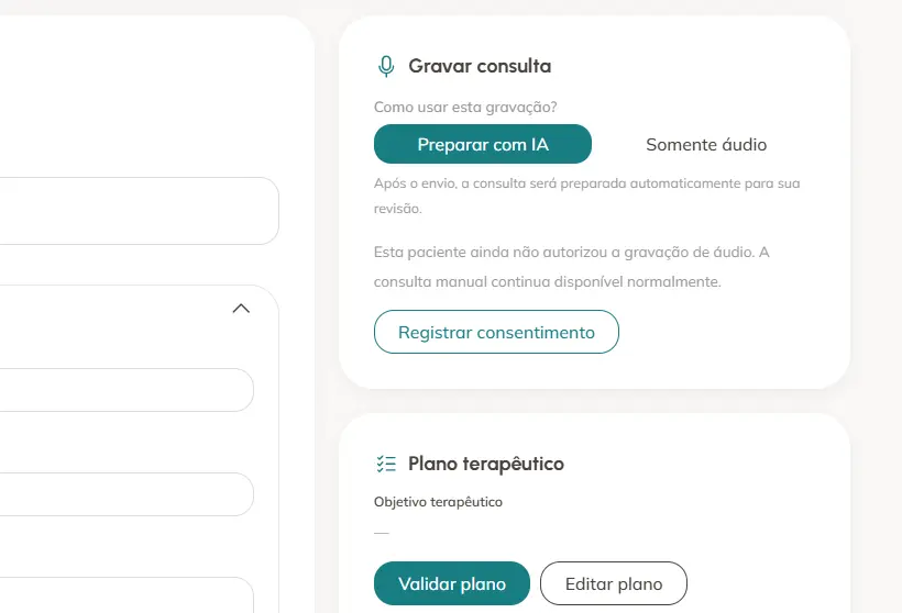Tela real do MedChina com gravação da consulta e validação do plano terapêutico